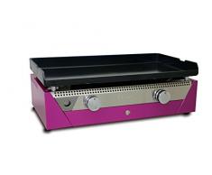Simogas Rainbow Plancha à Gaz avec 2 Brûleurs en Haute Puissance Acier Violet 76,5 x 50 x 28 cm 6,6 KW