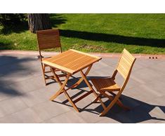 My Garden California Table Pliante en Bois deucalyptus Naturel 70 x 70 cm