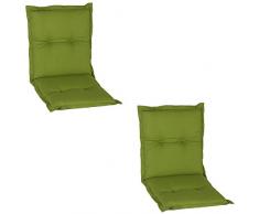 beo Nice NL AU31 Lot de 2 Coussins de Chaise de avec Dossier Bas Vert Env. 100 x 52 cm Épaisseur 7 cm