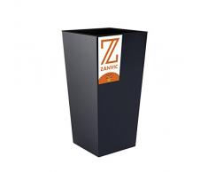 ZANVIC Pot de Fleurs en Plastique carré de Hauteur 75 cm, Anthracite, 40 x 40 x 75 cm, za16