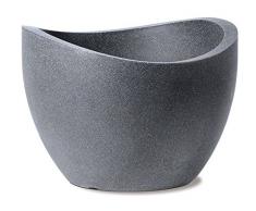 Scheurich 53379 250/30 Wave Globe Pot de Fleurs Plastique Granit Noir 30 x 30 x 22 cm