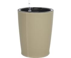 Weles GMBH Pot à Fleurs Gartenfreude Effet Cuir pour intérieurs, système dirrigation Luxury Collection Inclus, Coleurs Sable, 31 x 29 cm
