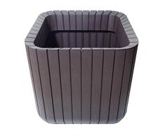 KETER Chalet et Jardin - 12-927919 Pot de Fleur - 1 unité - Noir - M