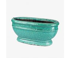 Better & Best Pqña Jardinière Ovale en Terre Cuite, Petite Taille, Bleu, Dimensions 33 x 14 x 15,5 cm,