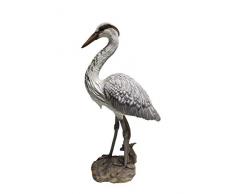 Dehner Dekofigur Graureiher, ca. 62 x 29 x 14 cm, Polyresin, Grau/weiß Figurine, Gris/Blanc