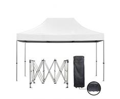 GREADEN Tente Pliante Blanche 3x4,5m Super Robuste Tube 40mm en Aluminium Bâche 420D étanche Barnum Pliable Jardin marché, Sac de Transport