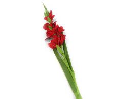 Floral Elegance F075RL - Glaïeul artificiel rouge de 118 cm