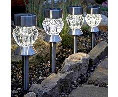 Smart Garden Bornes Solaires Verre - Couleurs Changeantes - Pack de 4