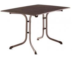 SIEGER Klapptisch mit Platte 120x80 cm 3160-70 Boulevard Table Pliante avec Plateau vivodur/Structure en Tubes dacier Ardoise 120 x 80 cm, Marone/Schiefer Mocca