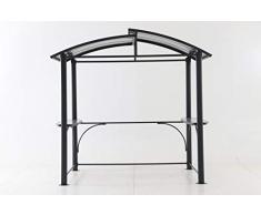 Couleurs du Monde - Pergola barbecue en aluminium/acier L2.4xl1.5xH2.35m toiture polycarbonate.