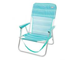 AKTIVE 53958 Chaise Pliante Fixe Aluminium Beach 40 x 56 x 70 cm Méditerranée