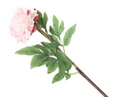 Floral Elegance Artificiel 80 cm Tige Unique Rose pâle pivoines artificielles x 6 – Gamme de Fleur de Luxe en Soie