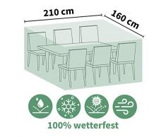 beo 980654 luxe Housse de protection pour table rectangulaire et chaises de jardin 210 X 160 X 80 cm