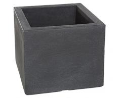 Dehner Bac à Fleurs Palermo, Finition Ardoise, env. 50 x 50 x 40 cm, Plastique, Anthracite