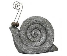 Design Toscano FU83892 Statuette au pas des Escargots Gastropodes du jardin, Gris, 20.5 x 38 x 40.5 cm