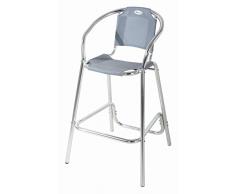 JJA 117678 Ciudadella Fauteuil Haut Aluminium/Texaline Gris 60 x 60 x 40 cm