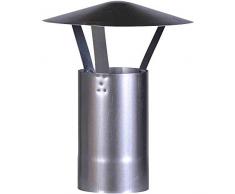 FIREFIX A130/RH Chapeau de Pluie (galvanisé), Hauteur 420 mm, ø 130 mm – pour Tuyau de poêle de 0,6 mm – Argent