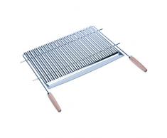 Sauvic 02797 Grille de Barbecue Inoxydable en V avec Manches Bois 80 x 44 cm