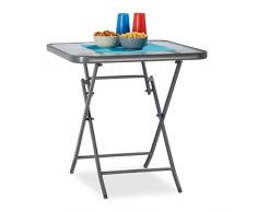 Relaxdays 10020942 Table de Jardin Balcon, Anthracite, 70 x 70 x 70 cm