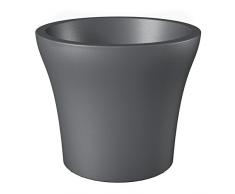 Scheurich No1 Style Pot de Fleurs Haut, Plastique, Metallic Grey, Ø 35 cm, Höhe 30 cm