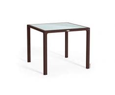 LECHUZA 10912 Table 90x90 Plaque De Verre Moka
