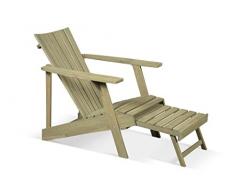 LANTERFANT 7434049274239 Adirondack Klaas Fauteuil de Jardin en Bois de Canadien avec Pieds Amovibles 125 x 73 x 81 cm