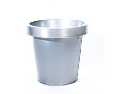Cadix ZIN500.3STL Pot de Fleurs Rond en Acier 30 cm Métal métallisé
