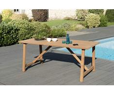 MACABANE 509513 Table Soho Couleur Naturelle Couleur Naturel en Teck Dimension 180cm X 90cm X 76cm