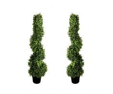 Artificielle Buis Artificiel Spirale Arbres Métal Centre 3ft/90cm Green
