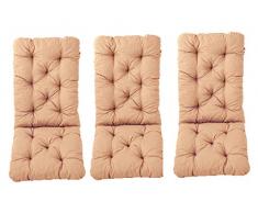 Ambient home Lot de 3 Coussins pour Fauteuil de jardin HANKO MAXI Abricot 120 x 50 x 8 cm 90579