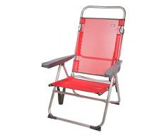 AKTIVE 53972 Chaise Multiposition Aluminium Beach 50 x 64 x 100 cm Rouge