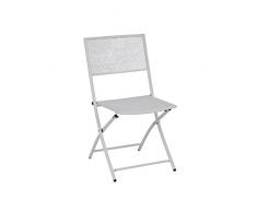 greemotion Chaise de Jardin Mykonos, Chaise Pliante Moderne, Chaise en Acier Revêtu de Poudre Solide pour l’Extérieur, env. 45 x 53 x 85 cm, Blanc