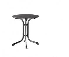 SIEGER Klapptisch mit Platte 3125-55 Boulevard Table Pliante avec Plateau vivodur/Structure en Acier Gris Fer et Ardoise Anthracite Ø 68 cm, Eisengrau/Schiefer Anthrazit