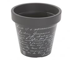 Dehner Pot de Fleurs Letter, Ø 40 cm, Hauteur 35 cm, Plastique, Anthracite