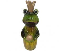 Dehner Figurine de clôture Roi Grenouille, env. 26 x 10 x 10 cm en polyrésine