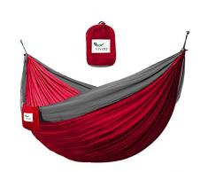 Vivere PAR253 Hamac Parachute Nylon Double Crimson/Charcoal 300 x 180 cm