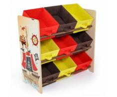 Meuble de rangement étagère jouet panier chambre enfant motif pirate APE06006 - Objet à poser