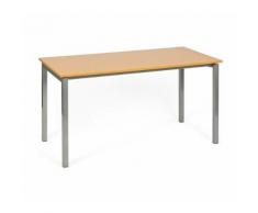 Table de conférence Bureau YORK 140cm gris/hêtre Hjh Office - Tables de réunion