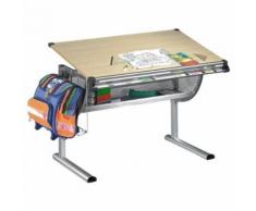 Bureau enfant écolier junior MARIO table à dessin réglable en hauteur et plateau inclinable en MDF - Bureaux