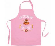 Tablier enfant gastronome en herbe rose 52 x 63 cm torchons & bouchons - Linge de table