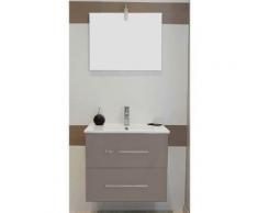 Meuble à suspendre 60 Marmande taupe + miroir + spot - Accessoires salles de bain et WC