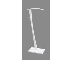 Valet de Nuit Blanc en Bois/Metal sur socle rectangulaire, 28 x 48 x 115 cm -PEGANE- - Objet à poser