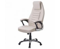Chaise fauteuil de bureau HWC-A63, chaise pivotante, similicuir ~ crème - Sièges et fauteuils de bureau