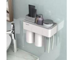Porte-brosse à dents squeeze Dentifrice stockage Couple Cup Set Box mur suspendu_Kiliaadk1267 - Accessoires de rangement