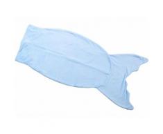 Couverture queue de sirène bleue 140 x 60 cm pour enfant - Linge de lit