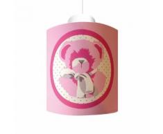Suspension Ours Rose fond rose Lilipouce 35 cm - Suspensions et plafonniers