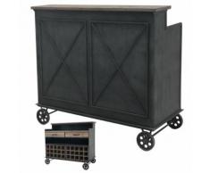 Meuble Bar à Roulette Porte Bouteilles 125 cm x 109.50 cm - Tables bar