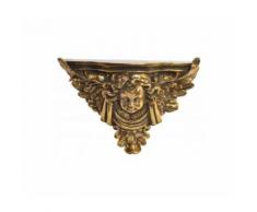 Étagère Murale Sellette en Résine Sculptée Dorée Style Ancien Chérubin - Étagère