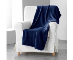 Jete de canape 180 x 220 cm coral uni louna Bleu nuit - Textile séjour