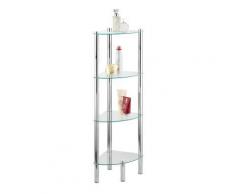 Étagère d'angle de salle de bain yago, 4 étages - chrome/transparent - Accessoires de rangement